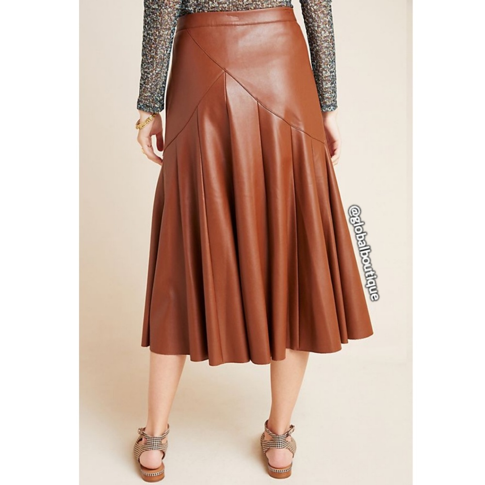 RARE NWT ANTHROPOLOGIE Mariska Faux Leather Skirt - Picture 5 of 8